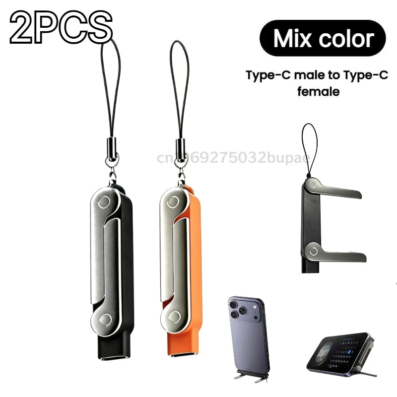 Portable Cell Phone Charger Folding Gaming Friendly Rotatable USB-C Cable 240W Fast Charging Durable Type C To Type C Data Line